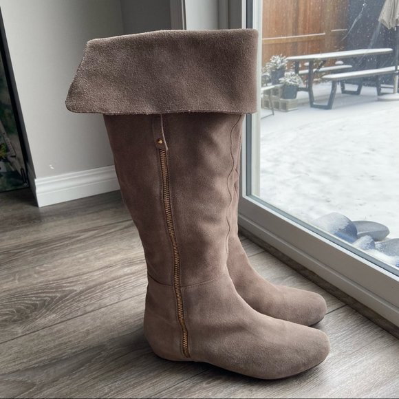 Steve Madden Over The Knee Suede Wedge 
